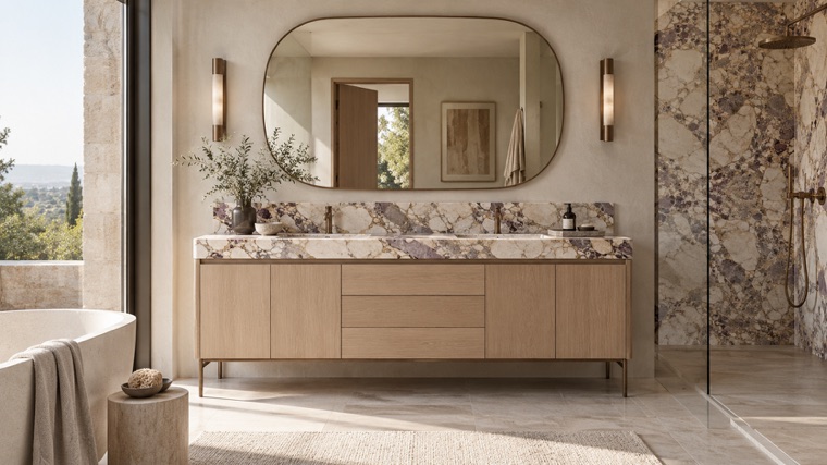 Light oak vanity