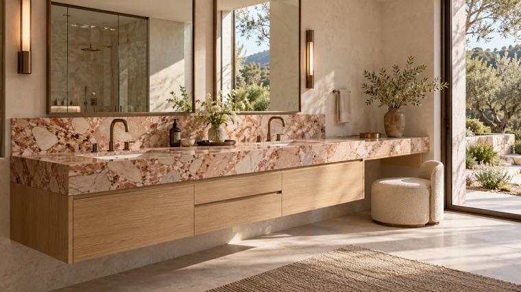 Light oak vanity