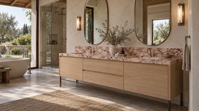 Light oak vanity