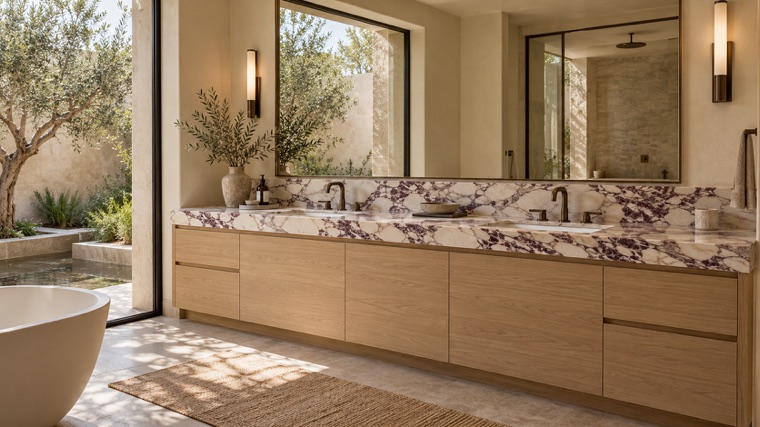 Light oak vanity