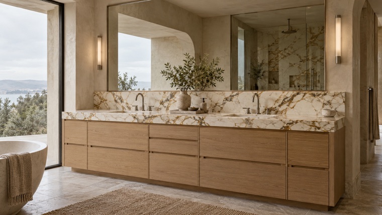 Light oak vanity
